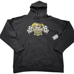 Loser Machine Pabst Hoodie Sweatshirt Mens Large Black Beer Graphic Fleece